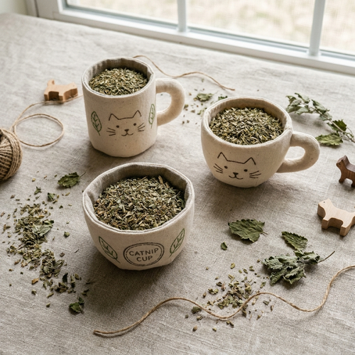 Snuggly Cup 3-Pack Organic Catnip Toys