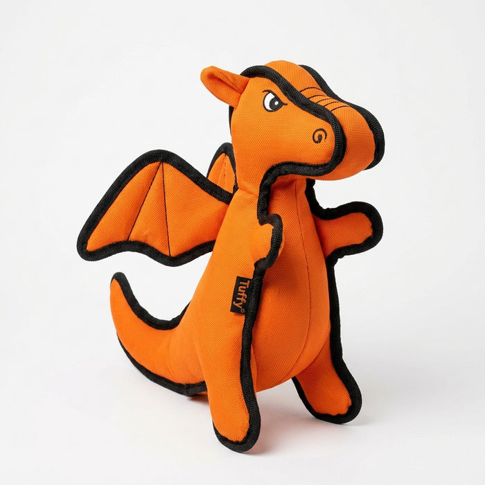 Tuffy Dragon Orange Plush Dog Toy