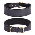 &nbsp;Vintage Embossed Leather Dog Collar — Black (L)