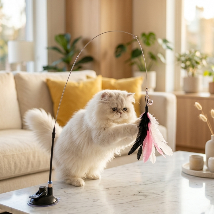 Suction Cup Cat Teaser with Bell