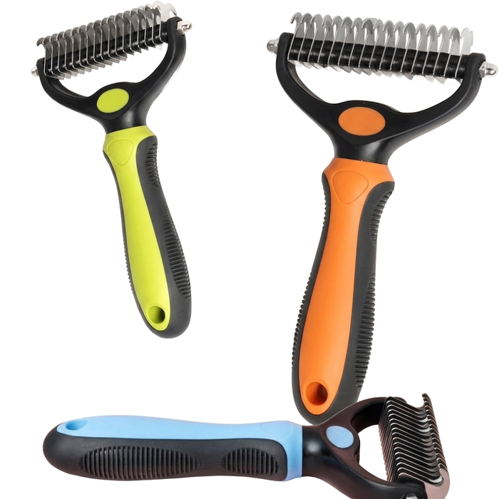 Double-Sided Pet Dematting Comb – Professional Deshedding & Detangling Grooming Tool for Dogs & Cats